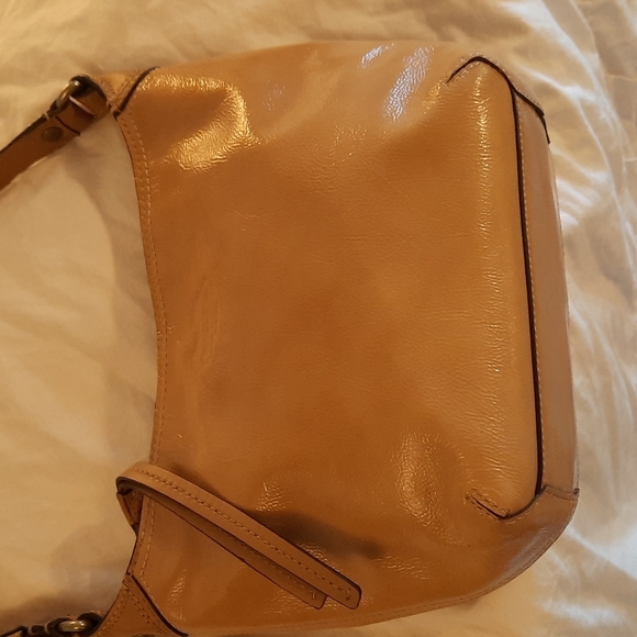 Tan shoulder bag y2k Coach Patent Leather w tags in pocket vintage - Picture 6 of 12